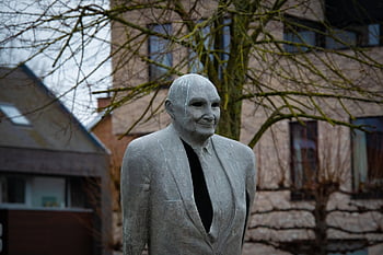 sochařství, umělecké dílo, památník, mužský, postava, socha, náměstí