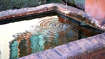 噴水、 自然、 水、 水のプール、 水の機能、 濡れている、 ウォータージェット