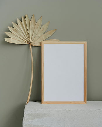 cadre vide, plante séchée, cadre en bois, feuilles décoratives, design d'intérieur, design simple, design élégant, cadre vierge, feuilles décoratives séchées, décor minimaliste, décoration murale