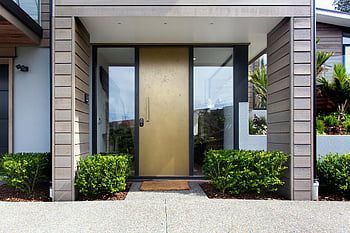 modern door, green plants, front door, clean entrance, lush greenery, house entrance, modern house, entrance design, front yard, modern architecture, clean design