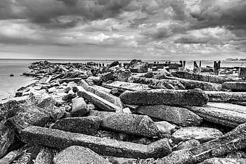 θάλασσα, dunquerke, Γαλλία, εκτίμηση, φράγμα, normandy, πλευρά, το νερό, τοπίο, Βρετανή, παραλία