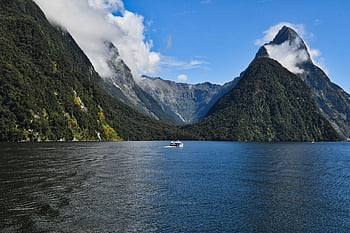 fjord, voda, watercape, národní park, hory, pohoří, Příroda, scenérie, scénický, vrchol píku, zvuk milford