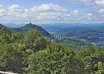 siebengebirge, dračí skála, hrad drachenburg, Rýnské údolí, kulturní krajiny, petersberg, hledisko, königswinter, Bonn, les, prohlížení památek