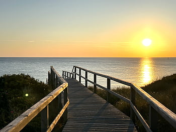 mar, muelle, agua, puesta de sol, playa, cielo, puente, paisaje, embarcadero, naturaleza, lago