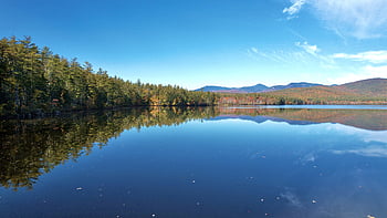 jezero, les, odraz, hory, Příroda, venku, voda, nebe, turistika, mraky, stromy