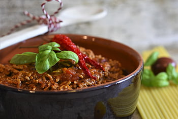 bolognese, masová omáčka, makaróny, rajčata, mleté ​​maso, jídlo, dobrou chuť, Lahodné, nádobí, porcelán, kuchařka