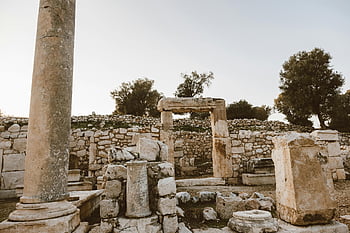 古代遺跡、 歴史的建造物、 石の遺跡、 夕景、 美しい景色、 古代の柱、 史跡、 古代の石、 古代の建物、 古代文明、 日没の遺跡