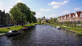 både, bro, flod, flyde, natur, vand, holland, landskab