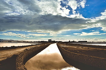 clouds, sky, landscape, mirror, sardinia, reflection, photography, sea, canal, colors, nikon