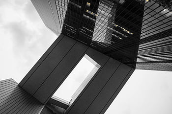 近代的なオフィスビル、 建築、 香港、 シティ、 政府、 建物、 近代建築、 黒と白、 香港建築、 香港の建築、 建築モダン