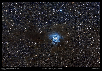 NGC7023, Iris Nebula, DSLR obrázek, astrofotografie, Knight Observatory, tomar, kánon 6d, Skywatcher esprit 100 apo, prostor, vesmír, mlhovina