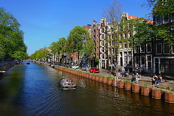amsterdam, kanál, Příroda, město, Holandsko, Nizozemí, nábřeží, budova, architektura, historický, holandský