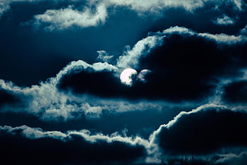 sky, clouds, night Sky, moon, night, moonlight, light, cloudy, dark, nature, evening