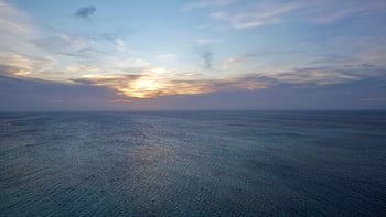 ocean, sunset, sea, evening, water, sun, nature, landscape, summer, sunrise, horizon