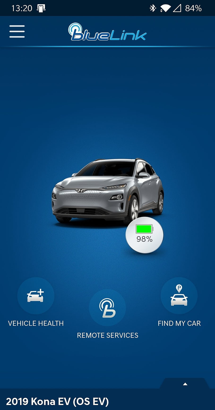 Bluelink, hyundai, kona, elektrický, zdraví vozidla, Vzdálené služby, Najděte moje auto, baterie, 2019, úložný prostor, ev
