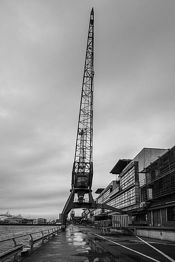 Hamburg, přístav, Labe, Příroda, hanseatické město, Černý a bílý, rybí trh, rybářského přístavu, přístavní jeřáb, jeřáb, kontejnerové jeřáby