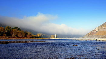 věž, ehrenfels, zřícenina, rhine, mlha, nízká voda, hrad, vinice, Bingen, Rýnské údolí, romantický