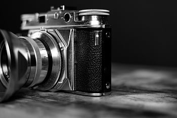 černobílé fotografování, vinobraní fotoaparát, klasický fotoaparát, retro design, Černý a bílý, Podrobný detail, klasický vintage fotoaparát, černobílé fotografie, design kamery, vinobraní fotografie, retro fotoaparát