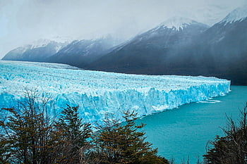 ledovec perito moreno, Argentina, Patagonia, Sněhový ledovec, tyrkysové vody, zasněžené hory, Majestátní ledovec, přírodní krajina, tvorbě ledu, pohled, cíl cesty