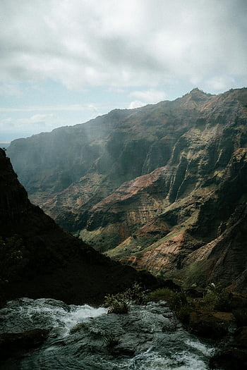 waimea kaňon, hawaii, Grand Canyon of Pacific, pohled, hora, svislý výstřel, majestátní, ohromující, přírodní krajina, venkovní, kaňon pohled
