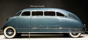 936 Stout Scarab, vintage car, classic minivan, unique design, side view, retro vehicle, antique automobile, historic car, vintage minivan, classic design, 1930s car