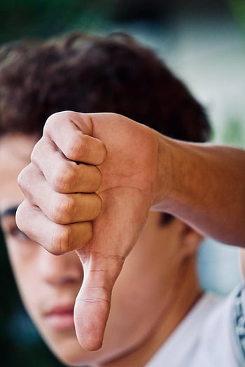 thumbs Down, disapprove, gesture, attitude, refuse, rejection, failure, dissatisfied, opposition, dislike, deny