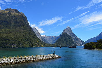 fiordlandi nemzeti park, milford hang, Festői fjord, hegyek, nyugodt vizek, új Zéland, lélegzetelállító kilátás, természeti táj, kültéri szépség, úti cél, kalandturizmus
