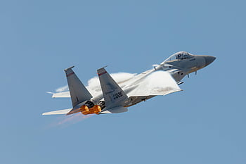 Stíhačka F-15, vysokorychlostní tryskový letoun, čisté nebe, Napájení, hbitost, stoupající, vojenských letadel, stíhačka, letectví, letectvo, let