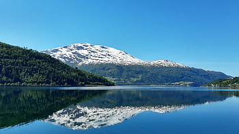 mirroring, fjord, mountain, norway, the Fjord, water, landscape, nature, sea, sky, panorama