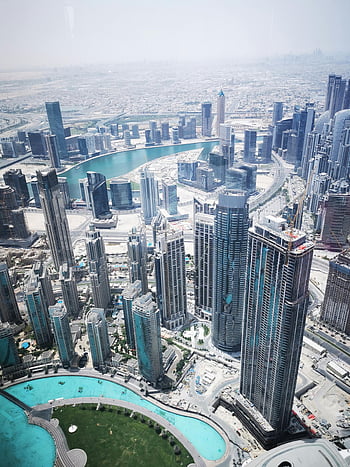 horizonte de dubai, vista aérea, edifícios da cidade, arranha-céus, dubai emirados árabes unidos, paisagem urbana, Arquitetura moderna, centro da cidade de dubai, vista da orla