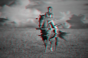 horseback Riding, girl, glitch, horse Riding, animal, equine, riding Horse, woman, equestrian, field, photoshop