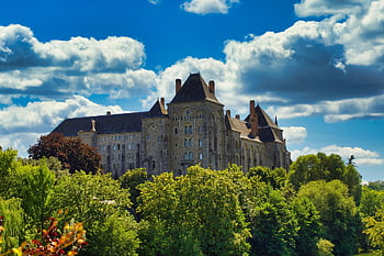 Abadía de San Pedro de Solesmes, abadía, monasterio, abadía benedictina, edificio, fachada, arquitectura, sarthe, Francia, castillo, fortaleza