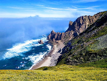 cabo de roca, Portugalsko, sintra, maják, mezník, oceán, letní, skalnaté, pláž, slunný, Příroda