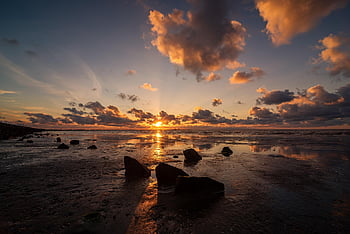 sea, beach, nature, sunset, dusk, outdoors, ocean, travel, exploration, north Sea, wadden Sea