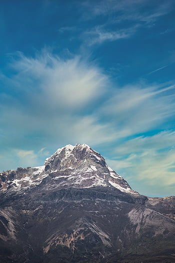 volcano, mountain, cotopaxi, ecuador, peak, summit, sky, clouds, landscape, andes, nature