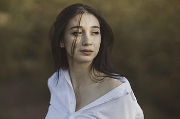 modèle, portrait, femme, fille, jeunesse, belle, pose, expression, regarder, vue, visage
