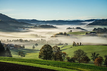 mühlviertel, venkovský, mlha, Rakousko, horní rakousko, dovolená, podzim, krajina, Příroda, louka, waxenberg
