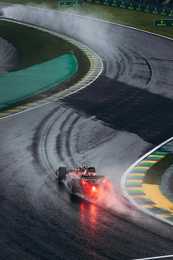 Mobil F1, trek basah, Balapan hujan, Sirkuit Interlagos, Brazil, Formula 1, mobil balap, kondisi basah, Formula Satu, motorsport, interlagos