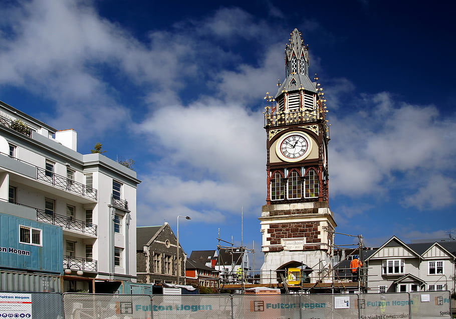 Menara Jam Ratu Victoria, christchurch, menara, jam, gempa bumi, Christchurch membangun kembali, Arsitektur