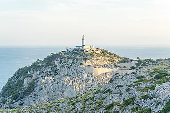 Natur, Leuchtturm, Küste, Meer, Cliff, Balearen, Reisen, Erkundung, mallorca, Klippen, Flussufer