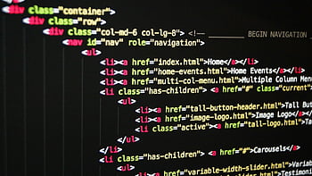 HTML Kodu, bilgisayar ekranı, web Geliştirme, programlama, canlı metin, siyah arka plan, metin yerleşimi, kapatmak, Gezinme Menüsü, web tasarımı, kodlama