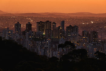 Belo Horizonte skyline, city skyline, sunset, twilight, urban landscape, vibrant city, cityscape, dusk, evening view, skyscrapers, Brazil city