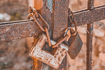 castle, metal, rust, rusty, chain, grid, fence, technology, gate, locked, old