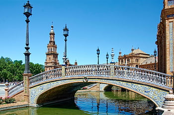 spain, andalusia, seville, city, historic Center, plaza De España, city Square, building Complex, building, towers, facade