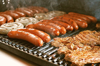 grilování, gril, maso, vepřové, Lahodné, steak, bratwurst, klobásy, bbq