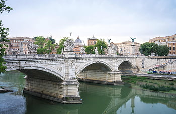 bridge, cathedral, church, rome, tiber, italy, vatican, st Peter's Basilica, catholic, christianity, dom