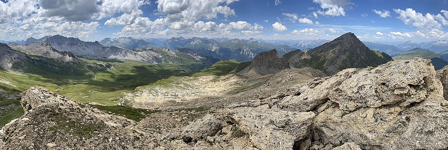 bruschghorn, piz Tuf, alpine Route, alps, walk, sky, tops, excursions, hiking, mountains, nature