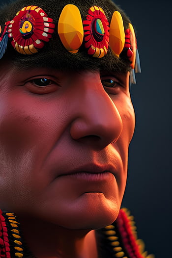 generated, man, native American, chief, great Leader, portrait, first Nation, war Paint, sioux, apache, cheyenne