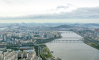 seoul, panorama, city, landscape, korea, skyscrapers, viewpoint, metropolis, streets, river, building