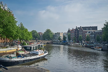 amsterdam, kanal, båt, bybildet, Europa, nederland, elv, gate, europeisk, sykler, berømt